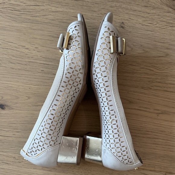 Diana Broussard Cream Flats with Gold Accents - Picture 3 of 6